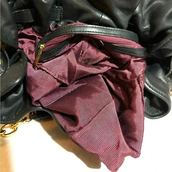 Bcbg maxazria black quilted leather shoulder handbag - Picture 7 of 9